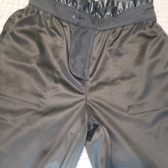 Who What Wear Black Faux Leather Paperbag Waist Wide Leg Pants Size 4 - Picture 11 of 12